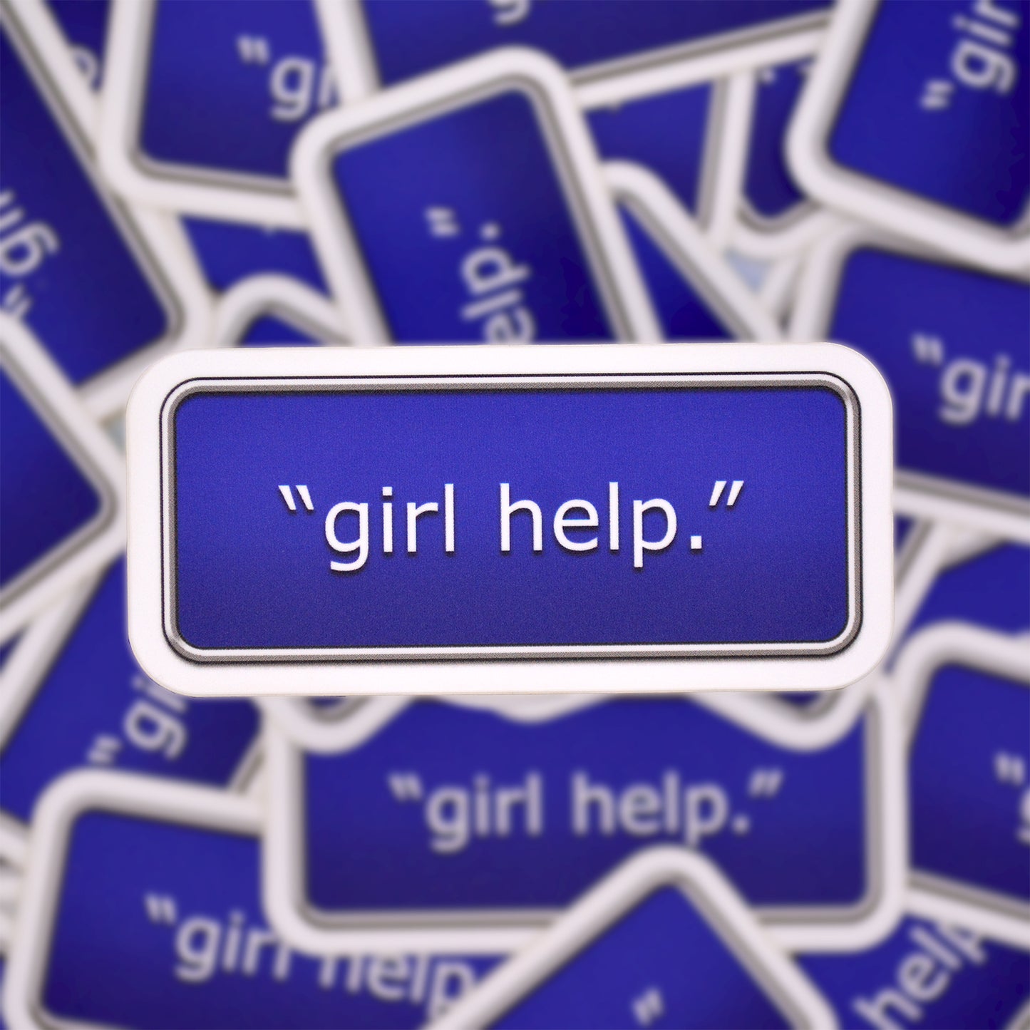 Girl Help FF Text Box 3 inch Vinyl Sticker