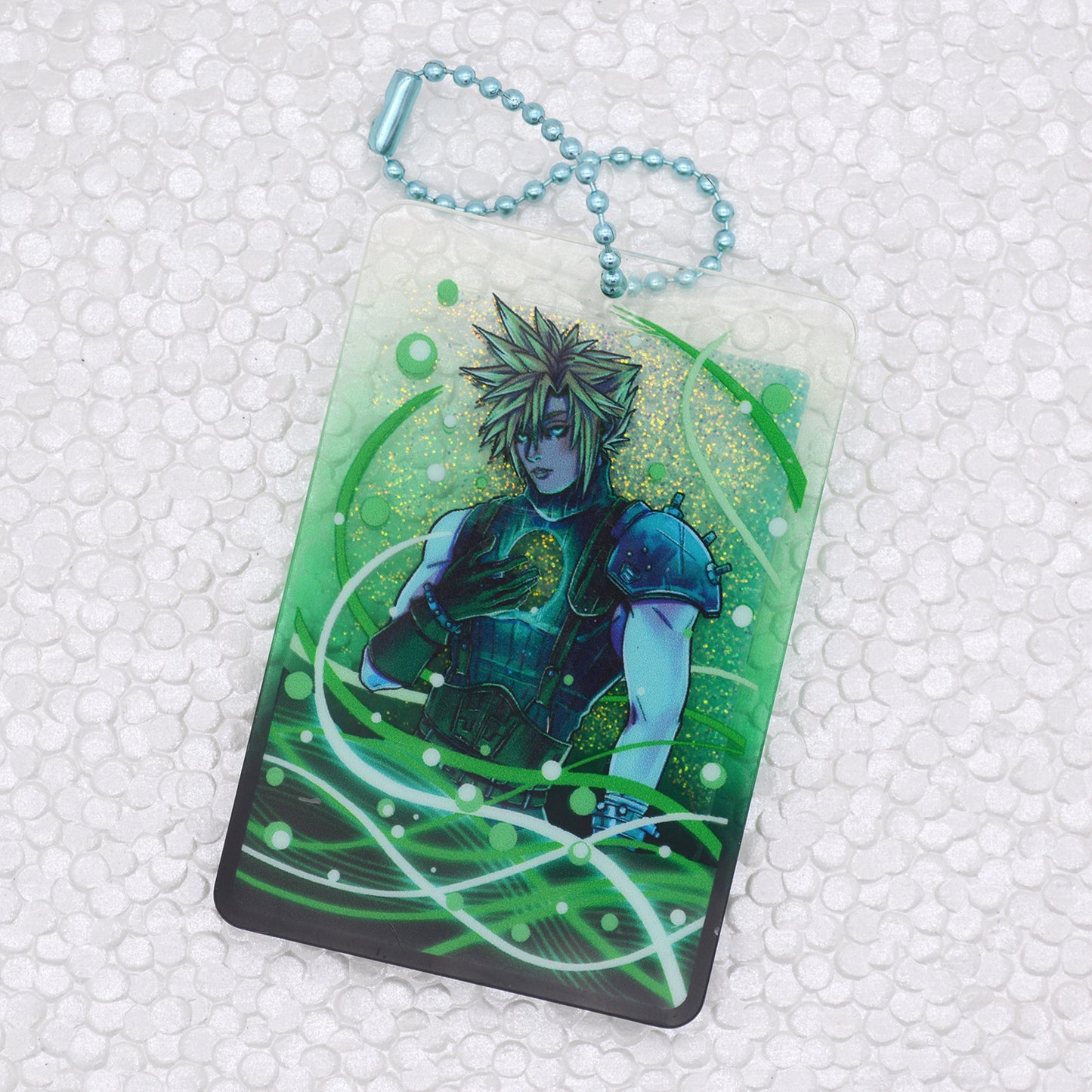Lifestream Cloud- Glow In The Dark Liquid Quicksand 3in Acrylic Charm Keychain