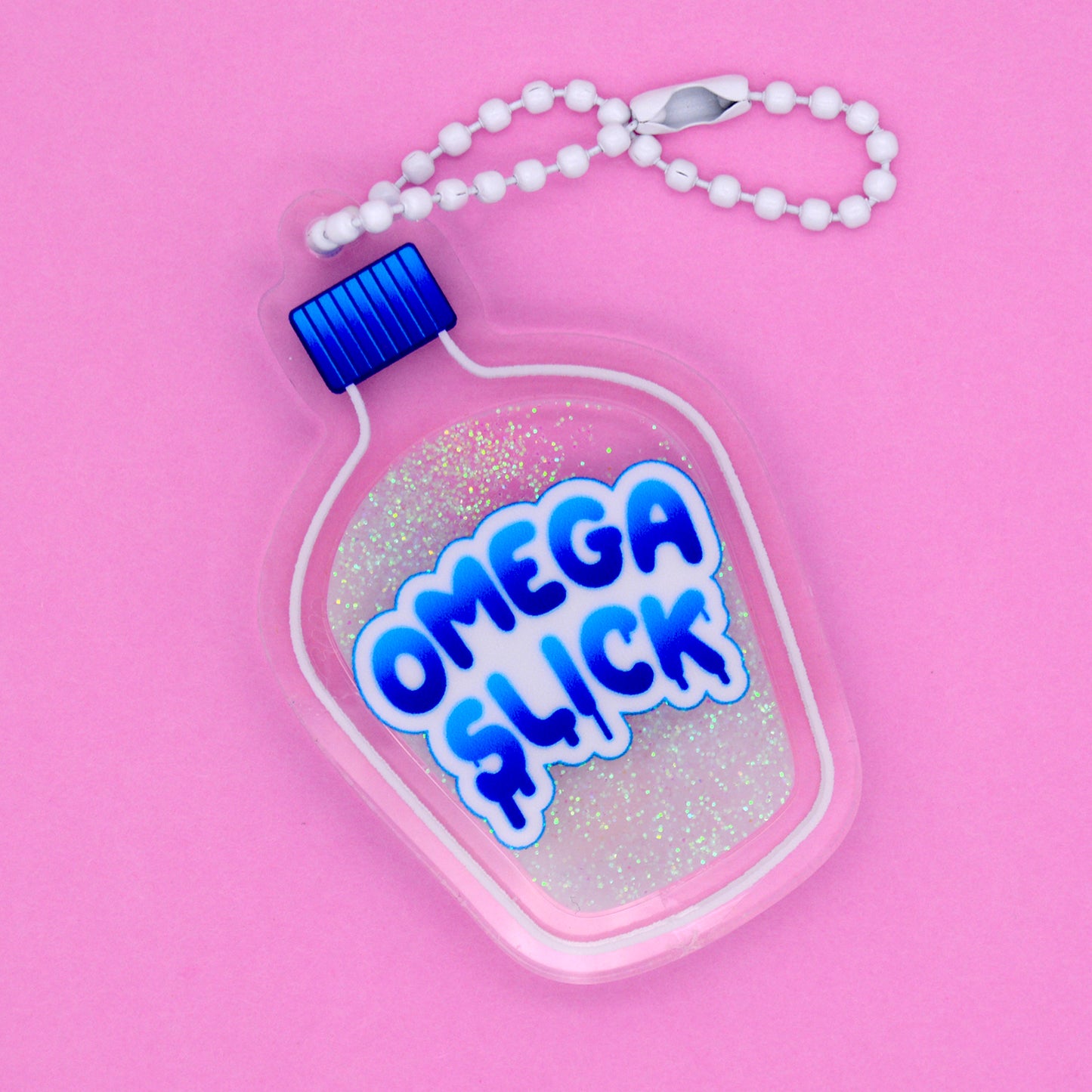 Omega Slick -  Liquid Quicksand 2.5in Acrylic Charm Keychain
