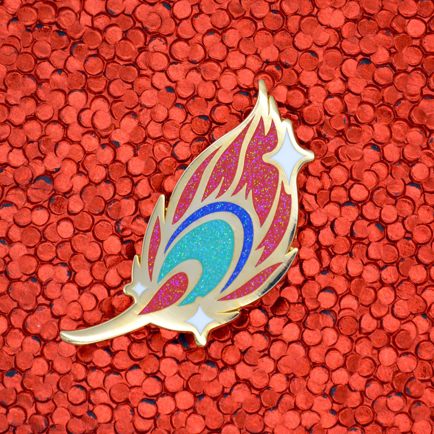 Phoenix Down Glitter Enamel Pin