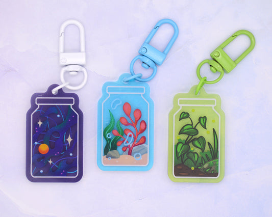 Terrariums - 1.5 inch Acrylic Charm Keychain