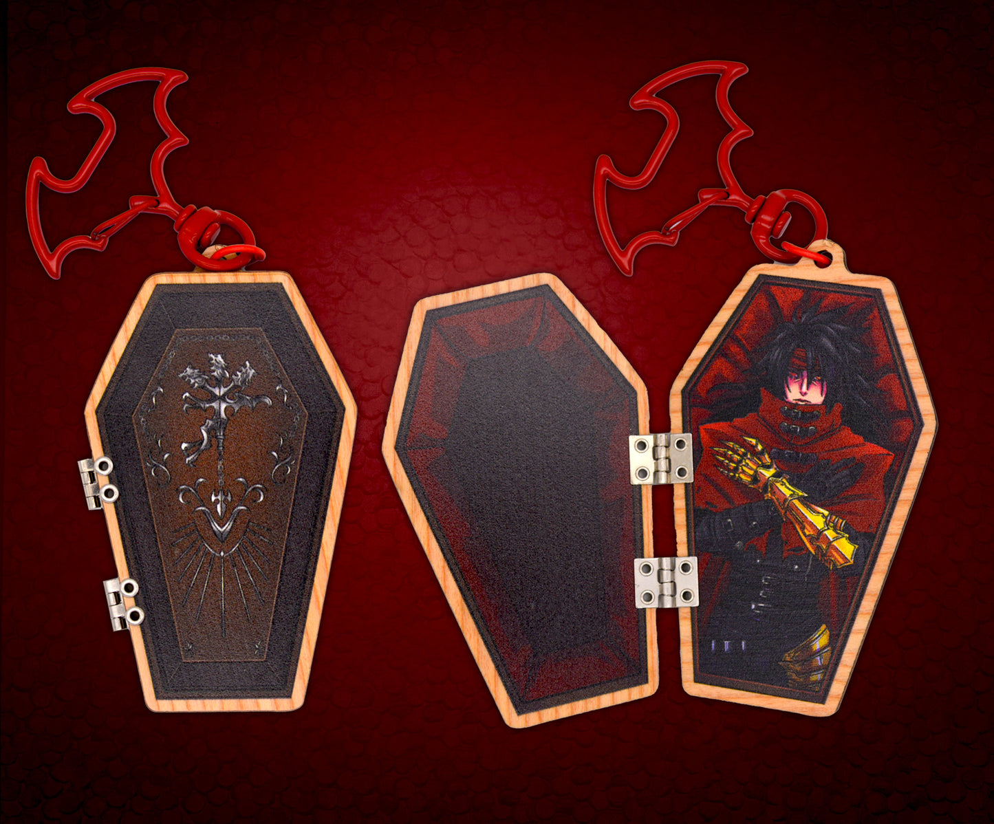 Vincent Coffin 3in Hinged Wooden Keychain