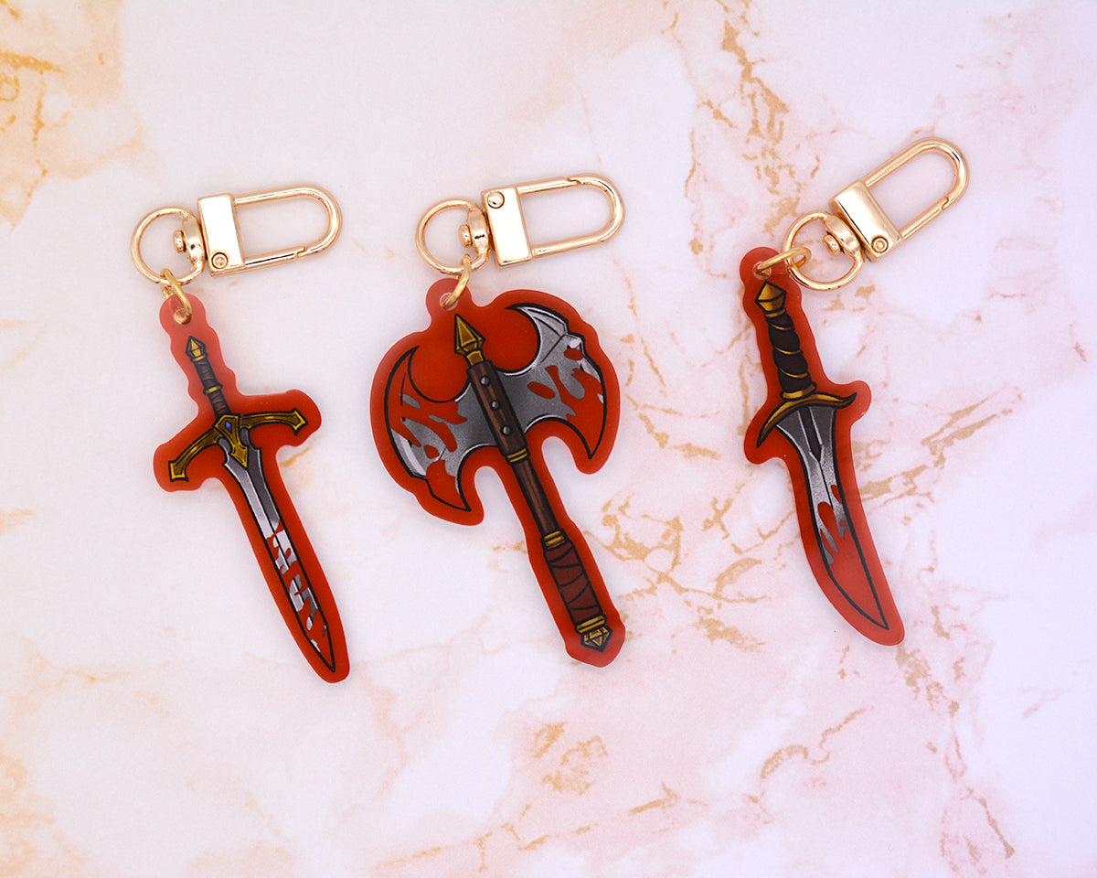 Weapons - 2.5 inch Acrylic Charm Keychain