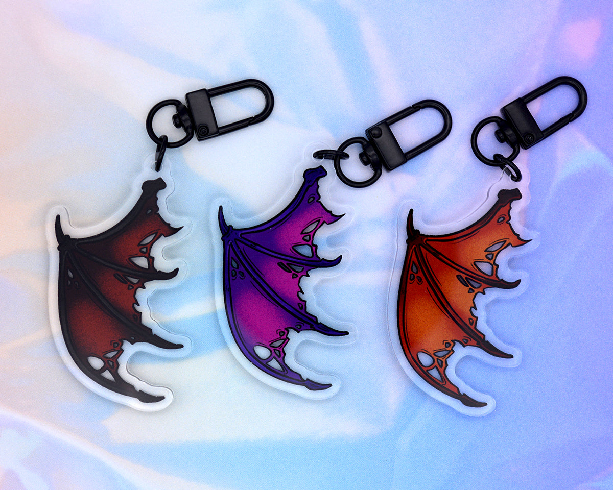 Wings - 2.5 inch Acrylic Charm Keychain