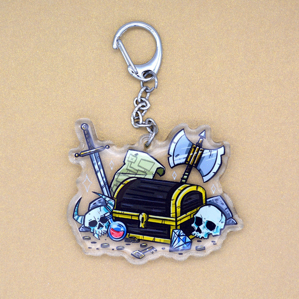 Dungeon Treasure - 2.5 inch Acrylic Epoxy Charm Keychain