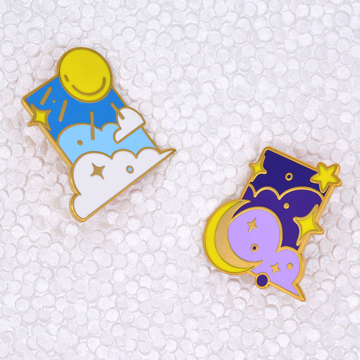 Sun Moon Hard Enamel Pins