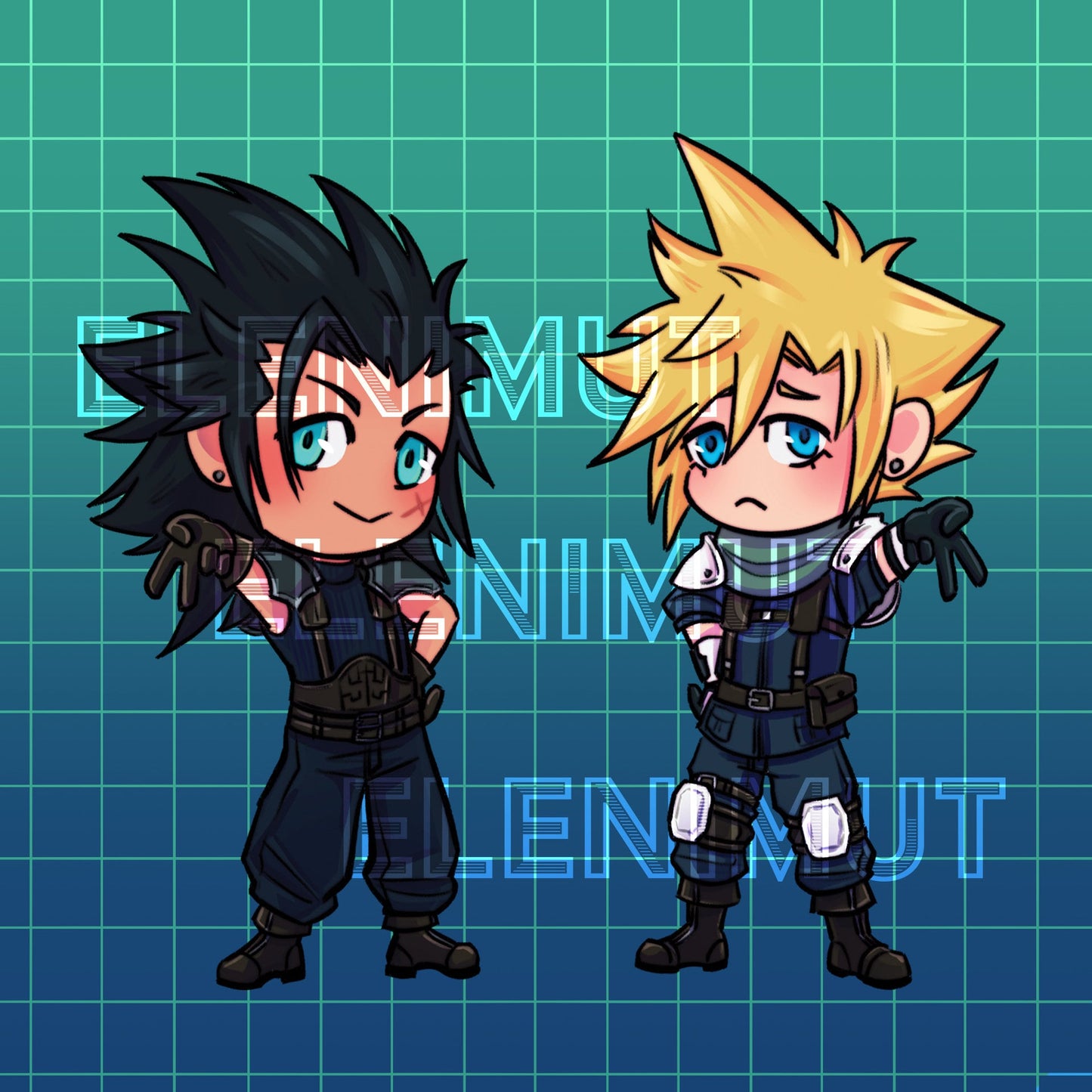 CC:FF7 Zack Cloud - 2.5 inch Acrylic Charm Keychain